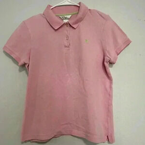 231. Lilly Pulitzer girls light Pink Pam tree Resort Fit Polo Shirt size L